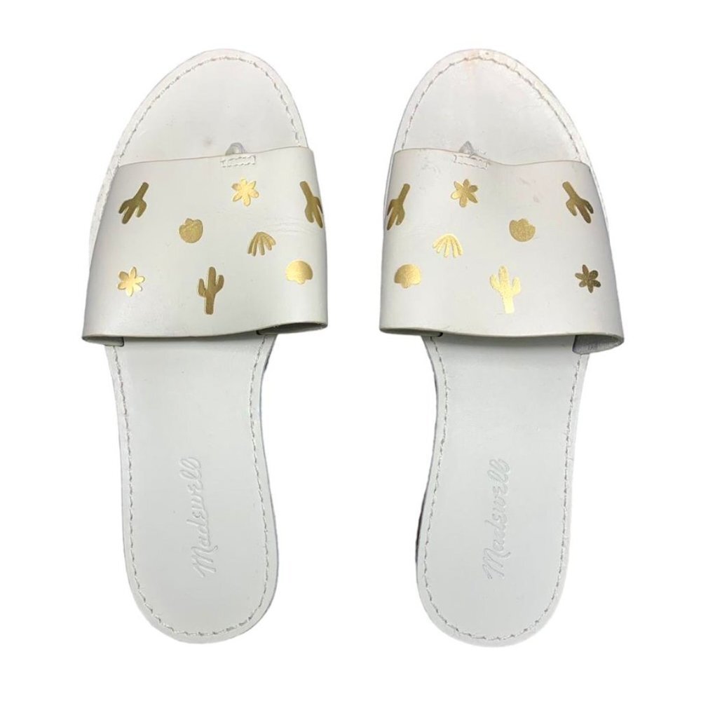 MADEWELL Cactus Print Leather Thong Slides - Picture 6 of 8